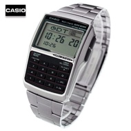 Velashop นาฬิกาข้อมือผู้ชาย Casio Data Bank สีเงิน สายสแตนเลส รุ่น DBC-32D-1ADF DBC-32D DBC32D