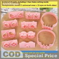 GUOUqna Halloween Cookie cutter Set Biscuit khuôn fondant embosser tem Halloween bên bánh trang trí 