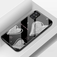 Case For Samsung A71 4G A71 5G A91 Minimalist Glitter Heart Glass