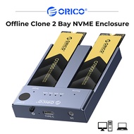 ORICO Dual Bay M.2 NVME SSD Enclosure ออฟไลน์ Clone USB C 3.1 Gen2 10Gbps สำหรับ M Key & M/b Key NVM