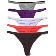 5 Pack Women's Multicolored Panties Cotton Spandex Thongs Underwear G-strings