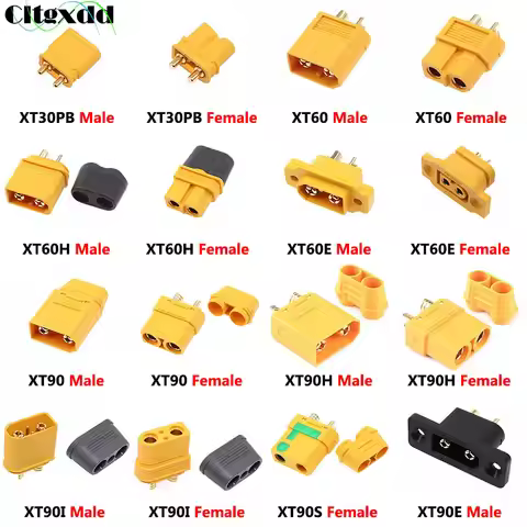 XT30PB XT60 XT60E XT60H XT90 XT90H XT90I XT90S XT90E T Plug Lithium Battery Socket Connector Male Fe