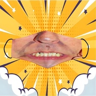 Funny, Realistic 3D Happy Human Face Mask