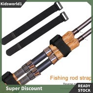 [kidsworld1.sg] 20pcs Portable Fishing Rod Tie Holder Strap Suspenders Fastener Loop Belts (Black)