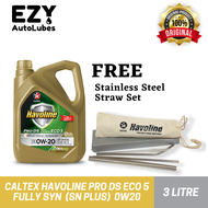Caltex Havoline Fully Syn 0W20 3L (FOC Stainless Steel Straw Set)👉 Caltex Engine Oil 100% ORIGINAL