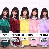 Baju Raya Raya Baju Kurung Peplum Premium Moden Lace Organze Set Budak Perempuan Girl Sedondon Kualiti Premium Murah2
