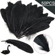 50pcs Black Nature Large Goose Feathers DIY Decoration 6-8 inches/15cm to 20cm/Stage props/angel win