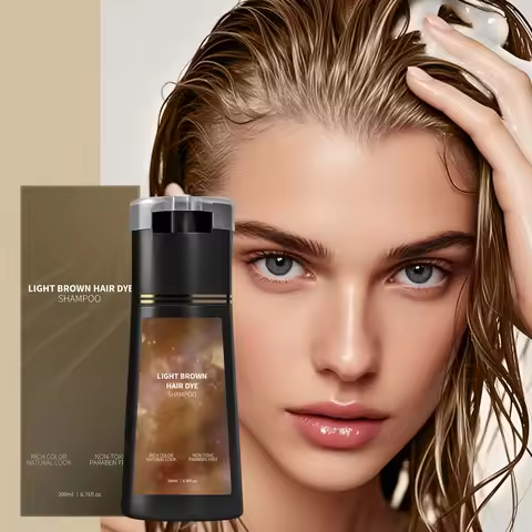 200ML Hair Dye Shampoo Quick Color Shampoo White Hair Quick Blackening Shampoo Oil Control Fluffy Sh