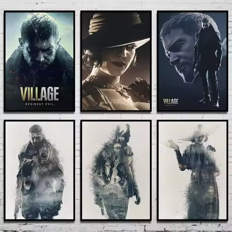 Resident Evil Village Game Poster Lady Alcina Dimitrescu Horror Art Prints Canvas Painting Art Pictu