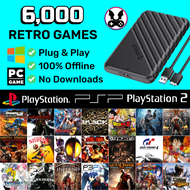 Harddisk Retro Game Plug & Play (500GB) 6000 Games Retrobat Portable Emulator HDD + PS1 PS2 PSP GBA