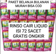 Beli 6 Renceng Gratis Ongkir !!! Rinso Molto Deterjen Cair Sachet Isi 72 Saset Aroma Mix ( Campur )