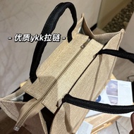Linen Linen Tote Bag Retro Fashion Printed Hand Carry Mommy Bag Work Commuter Casual Imitation Linen