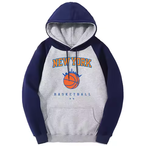 New York Basketball League Sweatshirts Mens Anime Clothing Fashion Hip Hop Raglan Hoody Couple Mixed