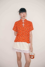 Peony shirt เสื้อคอและกระดุมจีนCNY -Highestjump (พร้อมส่งขายดี)