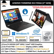 LENOVO ThinkPad X13 Yoga Gen 1 (1 YEAR WARRANTY T&C ) Core i5-10TH Touchscreen 360 Flip Laptop WIN 1