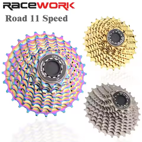 RACEWORK 11 Speed Cassette Road Bike 28T 32T 34T 12S Freewheel Gold Silver Rainbow Flywheel Compatib