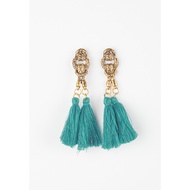 Dressing Paula Tasseled Statement Earring - Green D34-4516