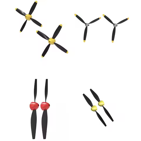 2PCS RC Plane Propeller With Spinner 2/3/4 Blade Propellers Fits for P51D Mustang BF109 F4U Corsair