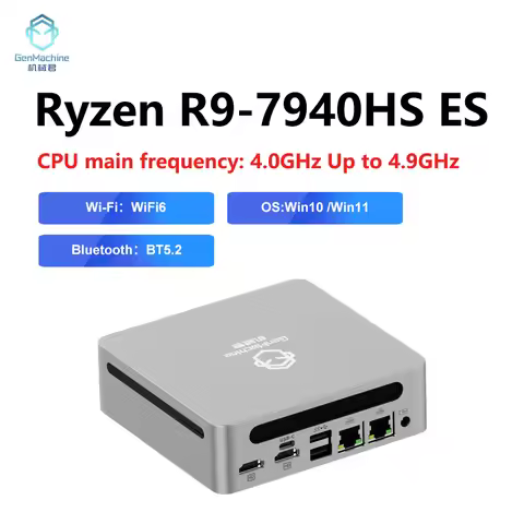 Genmachin AMD Ryzen7 7840HS Ryzen9 7940HS MINI PC Win11 DDR5 32GB 6400Mhz RAM M.2 2280 SSD WIFI6 BT5