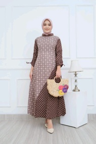 gamis batik. gamis batik kombinasi. dress batik . gamis batik muslimah