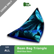 Elastic Sofa Cover BEANBAG only printing 3D blue neon S O2M1 Protector Viral Motif Furniture FYP Bes