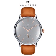 August Berg Serenity Classic Nordic Granite Watch with Light Brown Leather Strap