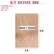 [2ft x 4ft] Papan Plywood / Solid Plywood 8mm 12mm