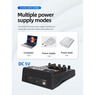 4 Channel Audio Mixer Sound Board Mixing Console Input 48V Phantom Power Stereo DJ Mixers for Record