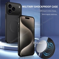 Carbon Fiber Leather Magnetic Case for iPhone 17 16 Pro Max Air 17Pro Max 17Air 16E Shockproof Casin