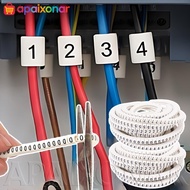 [Happt] 2-1Sets 500Pcs White Cable Marking Label - 0 to 9 Number - Cable Wire Markers - PVC Line Mar