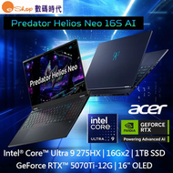 acer - [RTX5070Ti] PHN16S-71-92WZ (Ultra 9 275HX/ RTX 5070Ti/ 16" OLED WQXGA 240Hz) 手提電腦