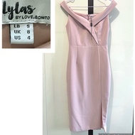 Love Bonito Lylas Dusty Pink Dress Sabrina Party Skirt Off Shoulder