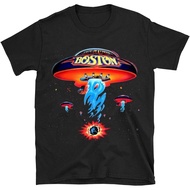 Adult Boston Band T-Shirt Poster Shirt Spaceship Rock Band T Shirts for Men Black Fashion Tops for B