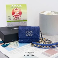 🔥全新現貨｜全平台可能唯一現貨🎉 Chanel 19 Mini WOC Wallet on Chain 牛仔布 迷你單肩 銀包