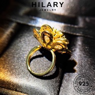 HILARY JEWELRY For Adjustable Moissanite Creative Camellia Cincin Accessories Original Korean Gold Diamond Perempuan 純銀戒指 Women 925 Silver Sterling Perak Ring R1848