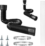 Vaskula Gutter Flexible Downpipe Extension Stretchy Downpipe Hose Black Rain Gutter Drain Round Exte