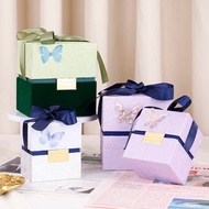 结婚伴手糖盒礼品盒礼盒包装盒手提精美正方形礼盒空盒生日礼物盒Wedding Companion Sugar Box Gift Box Gift Box Packaging Box Hand3e5x9s