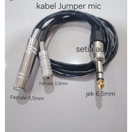 Cable Jumper mic in akai 6.5 stereo to out female 6.5mm- female 3.5mm
