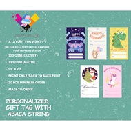 Personalized Gift Tag with Abaca String