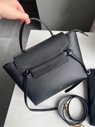 CELINE Belt 牛皮革 鯰魚包 手袋 黑色