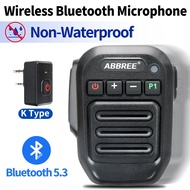 ABBREE Wireless Mic Bluetooth PTT Handsfree Speaker Microphone for Baofeng UV-5R UV-21 BF-888S Quans