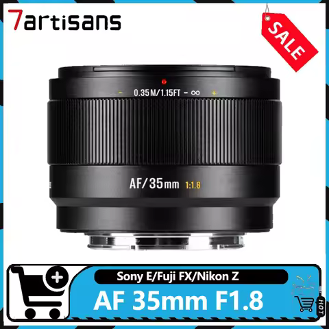 7artisans 35mm F1.8 Auto Focus Lens Wide Angle Large Aperture Prime Camera Lens compatible with Sony