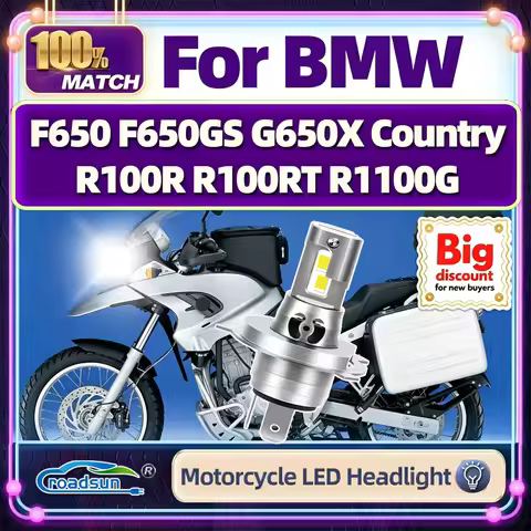 Roadsun For BMW F650 F650GS G650X Country R100R R100RT R1100G Motorcycle LED Headlight Bulbs Hi/Lo M