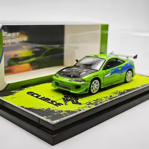Transcend Model 1:64 Mitsubishi Eclipse Paul Walker Brians Ride Diecast Collectible Model Car Decor