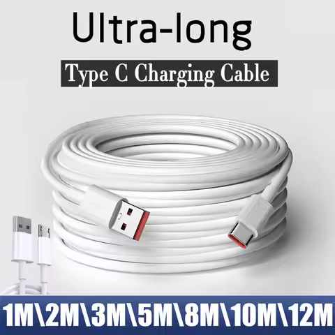 USB C Cable 66W Fast Charge 3M 5M 8M 10M 12M TYPE-C Device Charging Cable for Huawei Samsung Xiaomi 