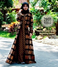 Gamis Batik Cardi Wanita Jumbo Lawasan Coklat