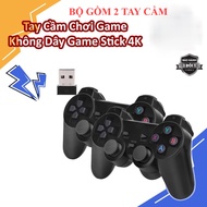 Bộ 2 tay cầm chơi game Stick 4K Xanh M8 Đỏ X2 Vàng M16 và PC Laptop tay cầm không dây