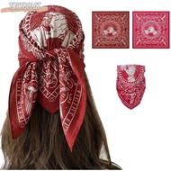 TOPTOOLGT Woman Hip Hop Face Towel, Handshake Print Imitation Silk Men's Headscarf, Fashion Lightwei
