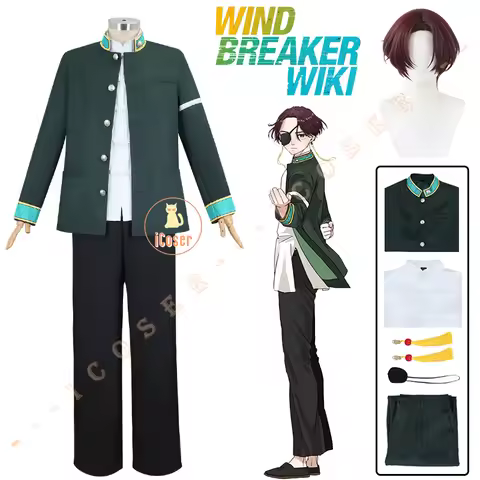 Anime WIND BREAKER Hayato Suo Cosplay Costume Wig Jacket School Uniform Earrings Eyepatch Bofurin Ha