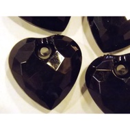 Acrylic Charm Pendant - BLACK Heart 32mm 5pc / 50pc A242-02